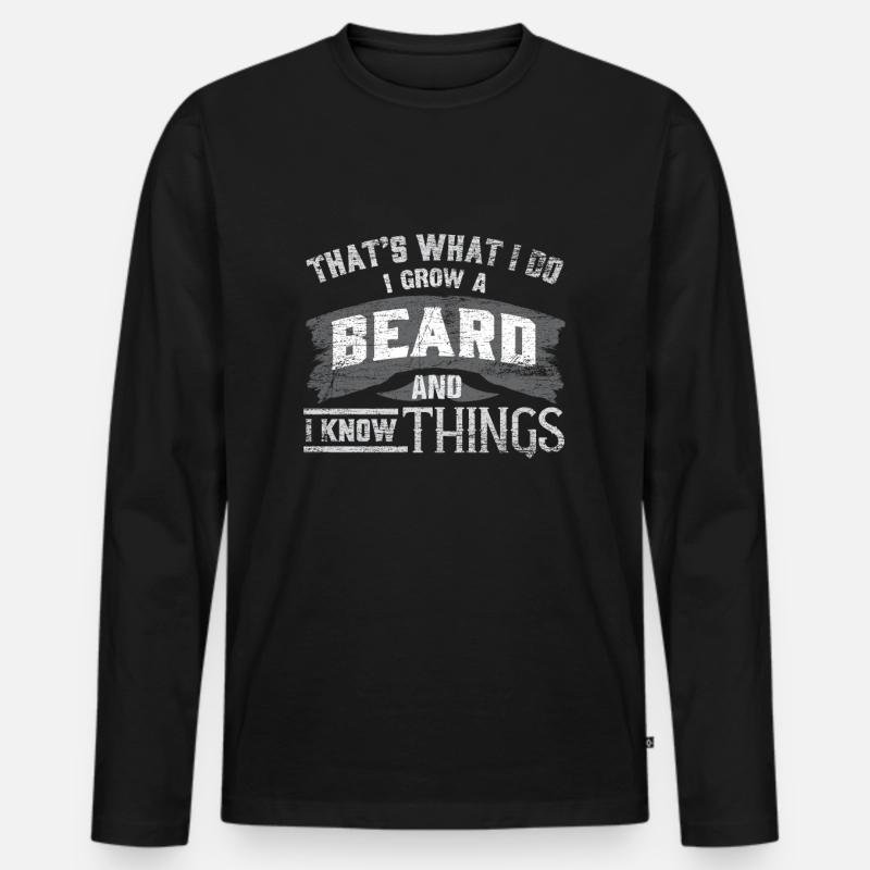 Bart - Männer Premium Bio Langarmshirt - Schwarz