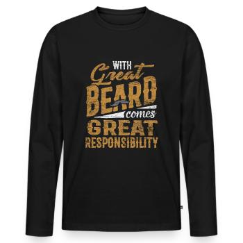 Bart - Männer Premium Bio Langarmshirt - Schwarz - Vorne - Nico (187cm)