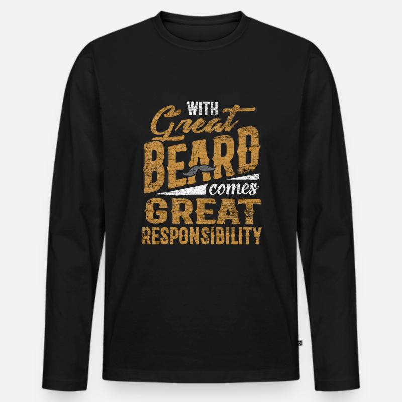 Bart - Männer Premium Bio Langarmshirt - Schwarz