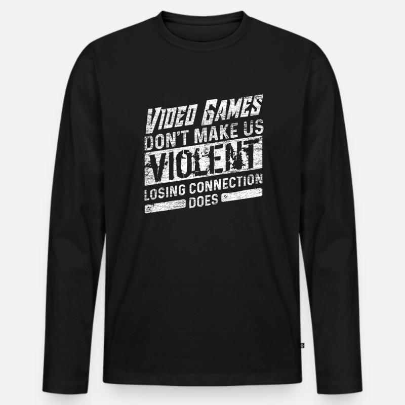 Gaming - Männer Premium Bio Langarmshirt - Schwarz