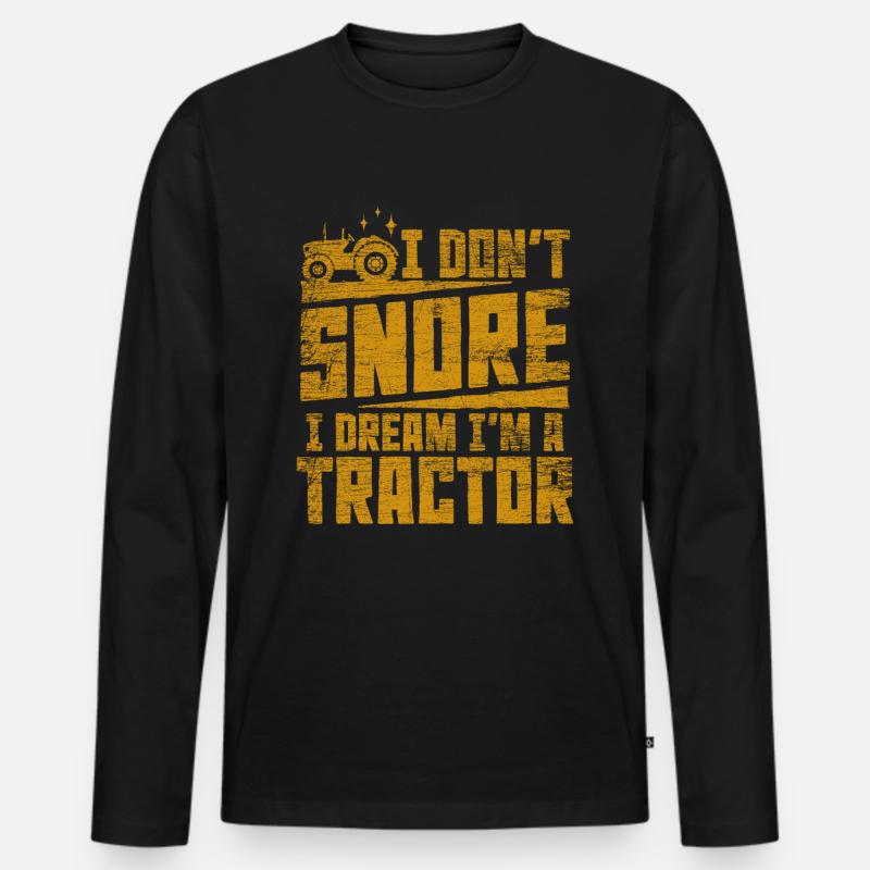 Traktor - Männer Premium Bio Langarmshirt - Schwarz
