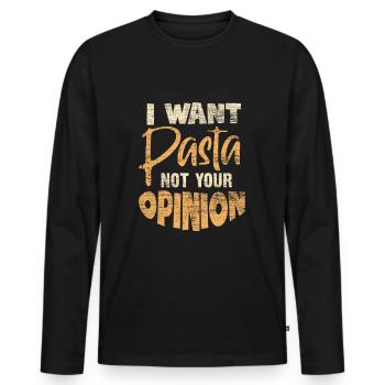 Pasta - Männer Premium Bio Langarmshirt - Schwarz - Vorne - Nico (187cm)
