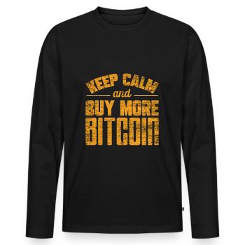 Bitcoin - Men's Premium Organic Long Sleeve Shirt - black - Front - Nico (187cm)