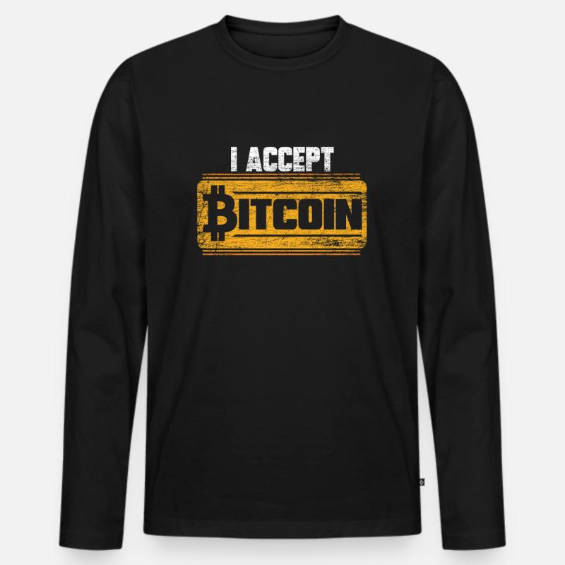 Bitcoin - Männer Premium Bio Langarmshirt - Schwarz