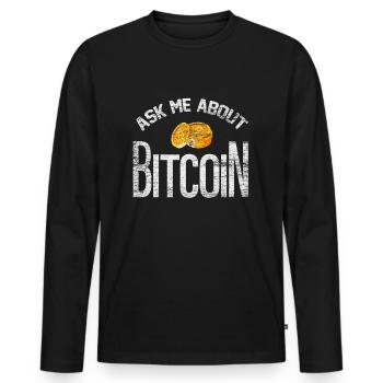 Bitcoin - T-shirt manches longues Premium bio Homme - noir - Devant - Nico (187cm)