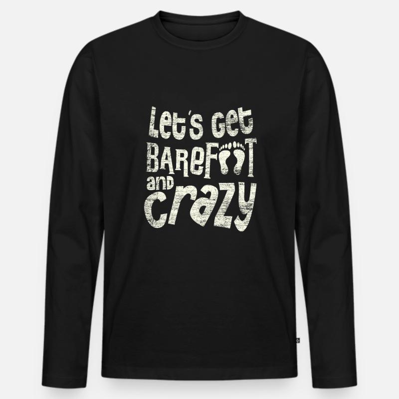 Barfuß - Männer Premium Bio Langarmshirt - Schwarz