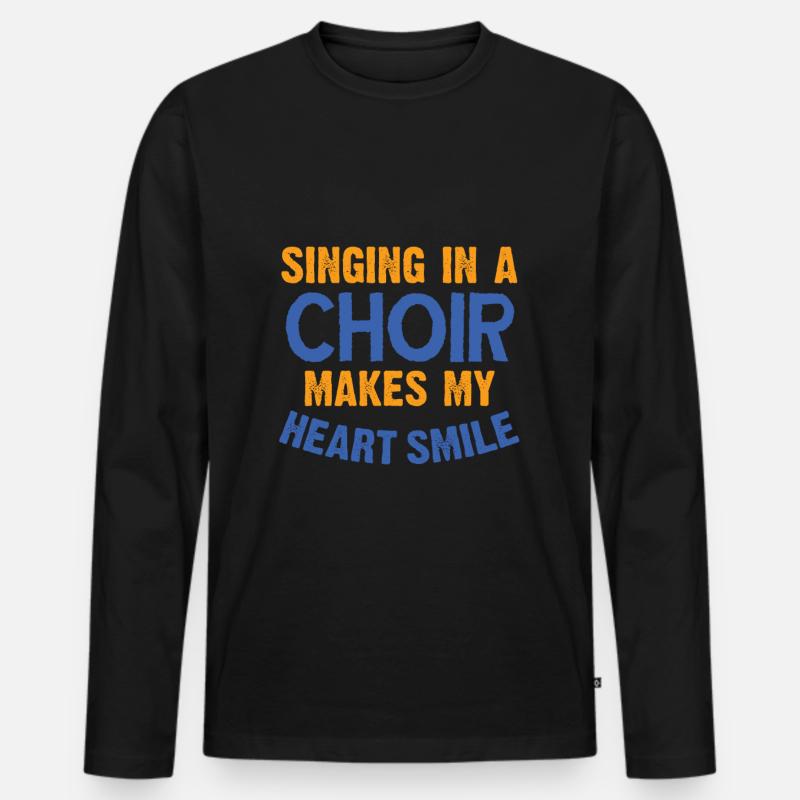 Chor Sänger Singen - Männer Premium Bio Langarmshirt - Schwarz