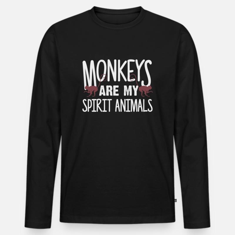 Affe - Männer Premium Bio Langarmshirt - Schwarz
