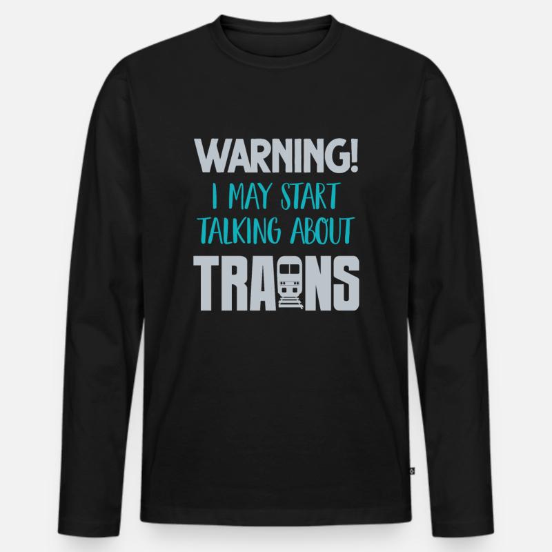 Züge - Männer Premium Bio Langarmshirt - Schwarz