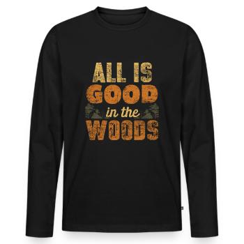 Forest - Men's Premium Organic Long Sleeve Shirt - black - Front - Nico (187cm)