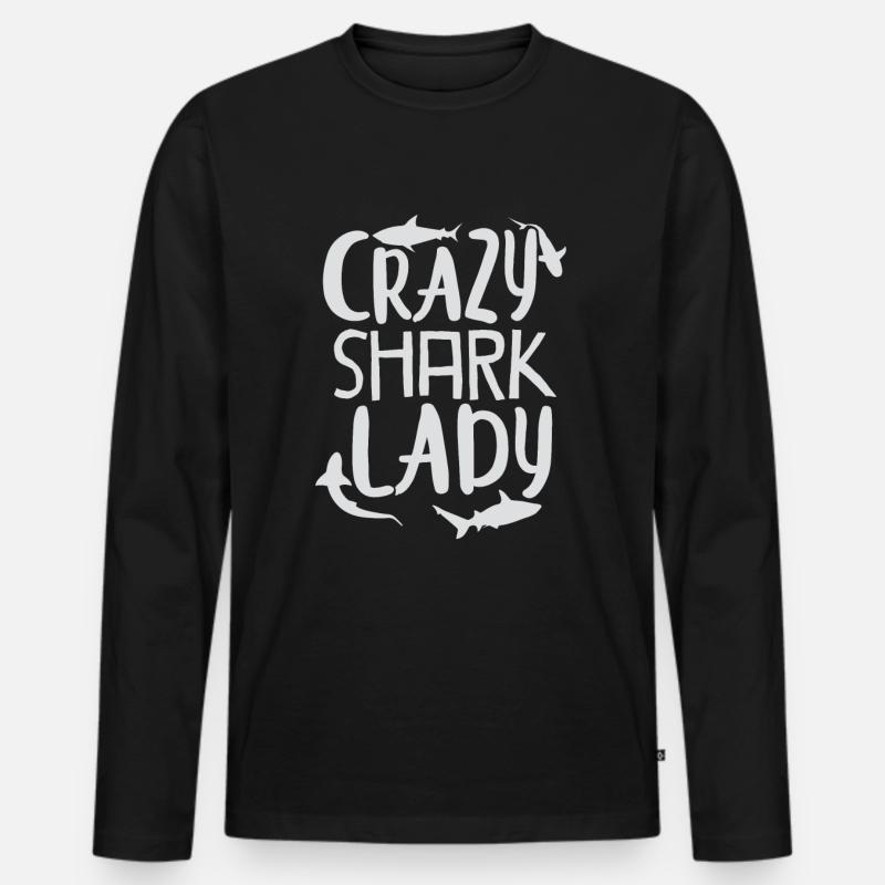 Hai - Männer Premium Bio Langarmshirt - Schwarz
