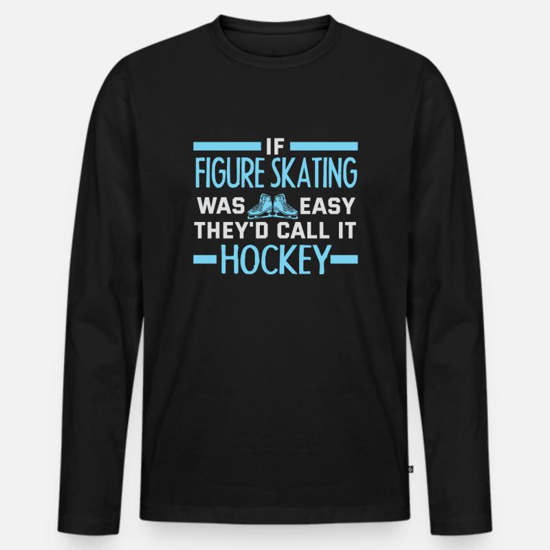 Eiskunstlauf - Männer Premium Bio Langarmshirt - Schwarz