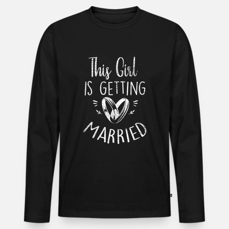 Verlobung - Männer Premium Bio Langarmshirt - Schwarz