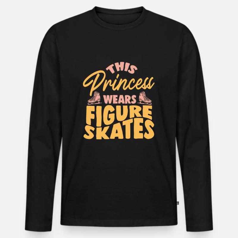Eiskunstlauf Schlittschuh - Männer Premium Bio Langarmshirt - Schwarz