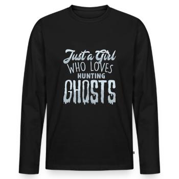 Geister - Männer Premium Bio Langarmshirt - Schwarz - Vorne - Nico (187cm)