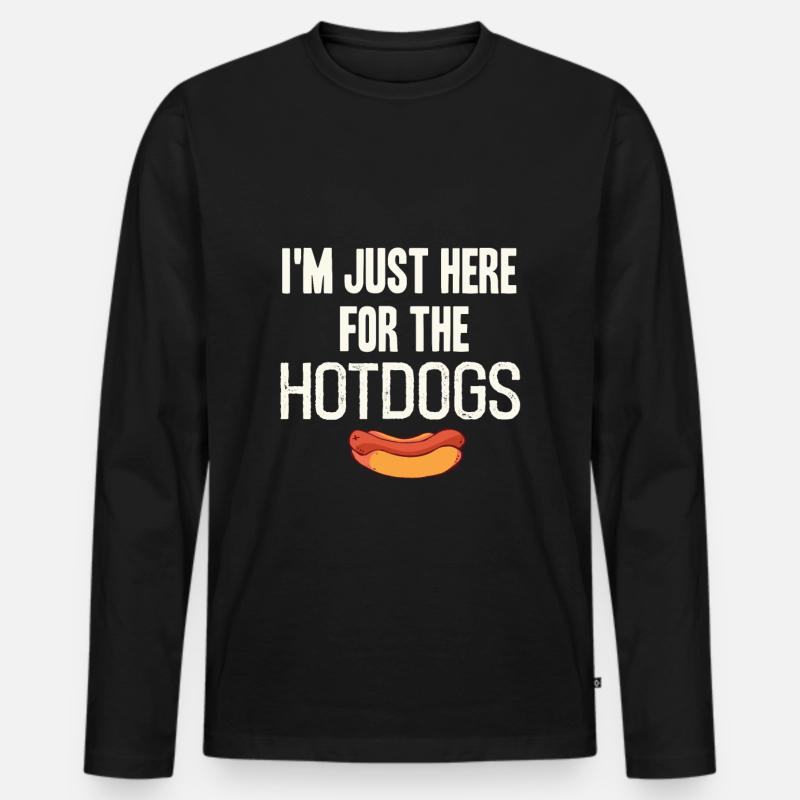 Hot dog - Männer Premium Bio Langarmshirt - Schwarz