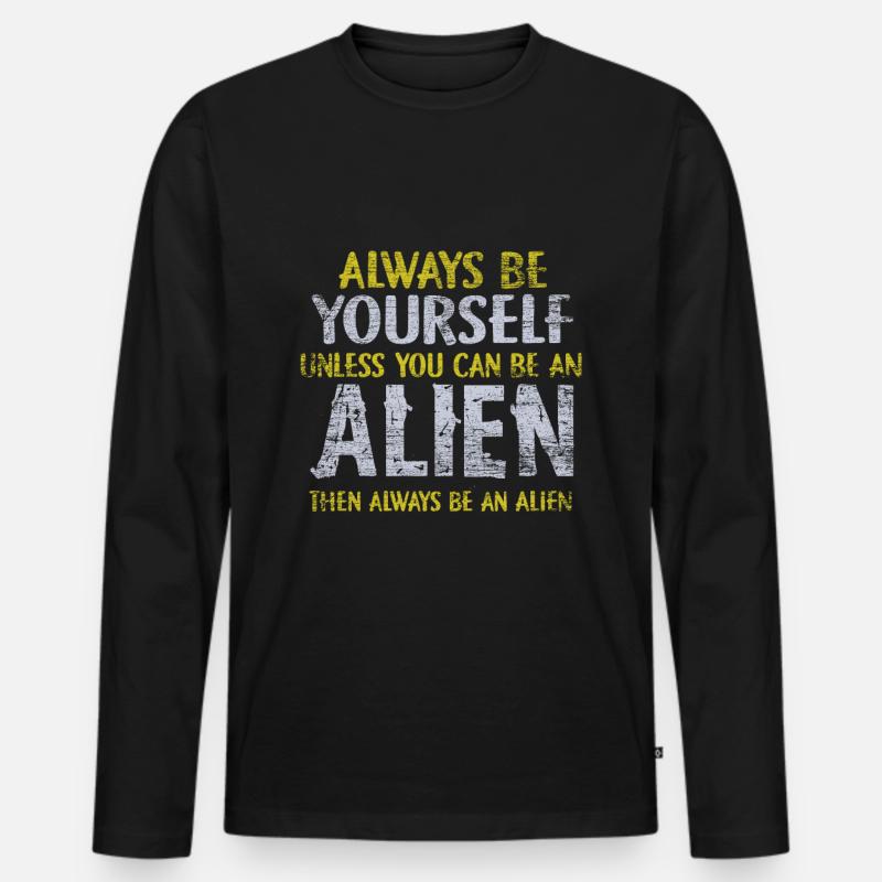 Alien - Männer Premium Bio Langarmshirt - Schwarz