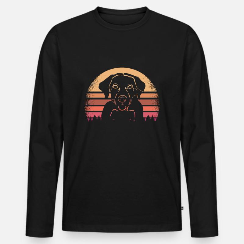 Labrador - Männer Premium Bio Langarmshirt - Schwarz