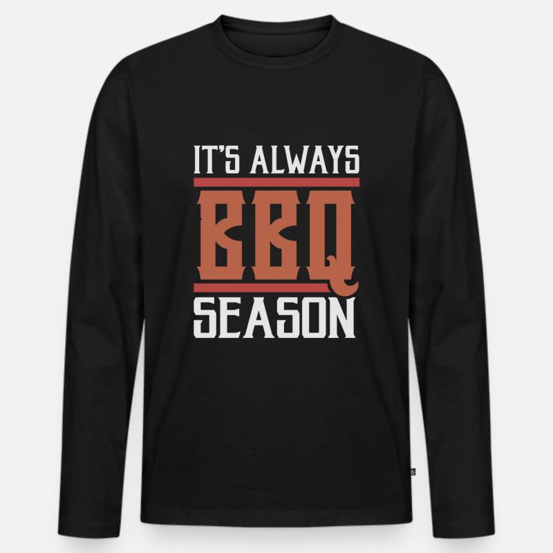 Grillen BBQ - Männer Premium Bio Langarmshirt - Schwarz