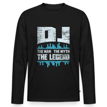 DJ disc jockey - Men's Premium Organic Long Sleeve Shirt - black - Front - Nico (187cm)