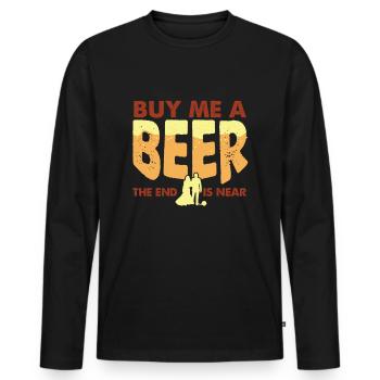 Soirée de célibataire - T-shirt manches longues Premium bio Homme - noir - Devant - Nico (187cm)