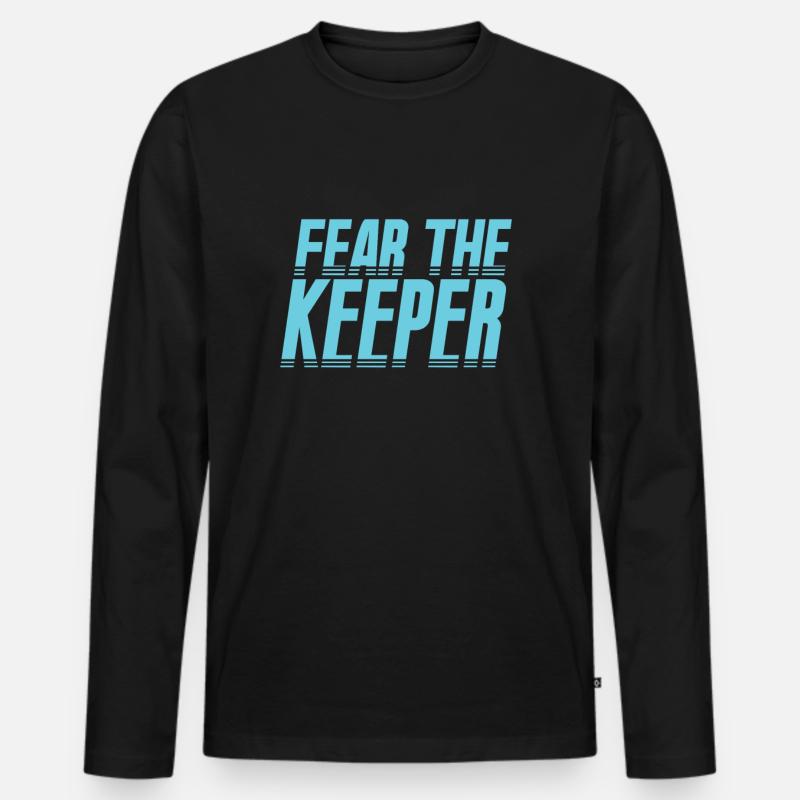 Torwart - Männer Premium Bio Langarmshirt - Schwarz