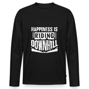 Downhill VTT - T-shirt manches longues Premium bio Homme - noir - Devant - Nico (187cm)