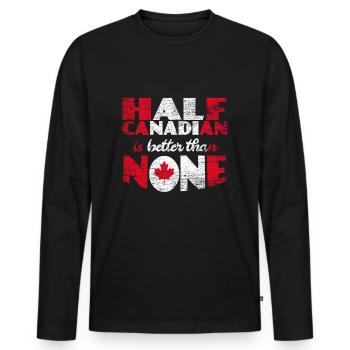 Le Canada - T-shirt manches longues Premium bio Homme - noir - Devant - Nico (187cm)