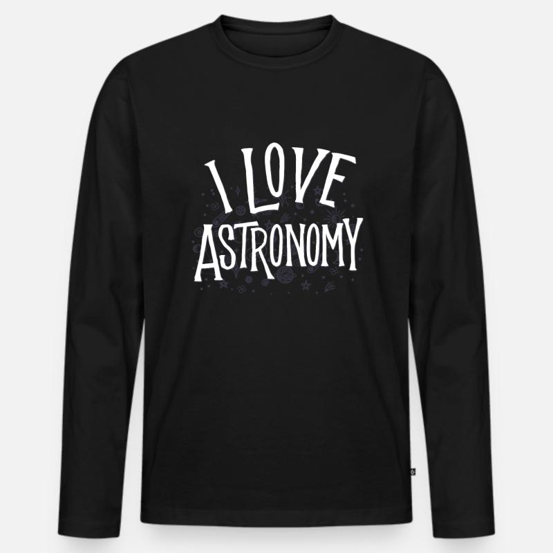 Astronomie - Männer Premium Bio Langarmshirt - Schwarz