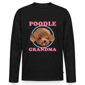 Poodle Grandma Dog Seater Mistress Gift - Men's Premium Organic Long Sleeve Shirt - black - Front - Nico (187cm)