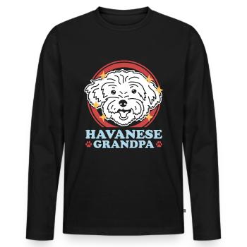 Havaneser Grandpa Hunde Hundebesitzer Geschenk - Männer Premium Bio Langarmshirt - Schwarz - Vorne - Nico (187cm)
