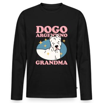 Dogo Argentino Grand-mère | Cadeau de propriétaire de chien - T-shirt manches longues Premium bio Homme - noir - Devant - Nico (187cm)