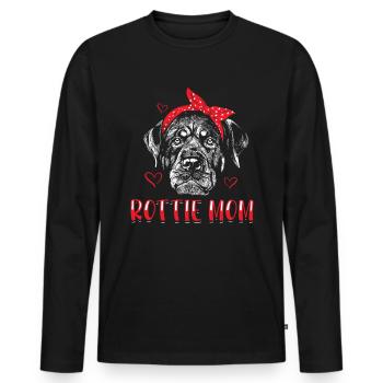 Rottweiler Rottie Maman Chien Propriétaire Chien Cadeau - T-shirt manches longues Premium bio Homme - noir - Devant - Nico (187cm)