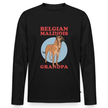 Belgian Malinois Grandpa Belgian Shepherd - Men's Premium Organic Long Sleeve Shirt - black - Front - Nico (187cm)