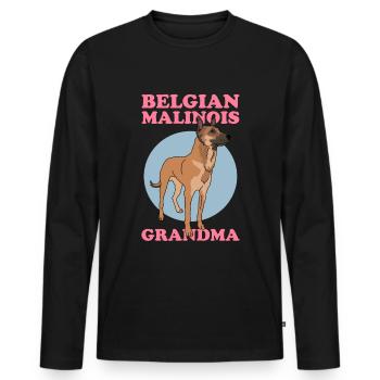 Malinois Belge Grand-mère Berger Belge - T-shirt manches longues Premium bio Homme - noir - Devant - Nico (187cm)