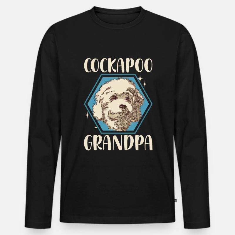 Cockapoo Grandpa Hunde Hundebesitzer Geschenk - Männer Premium Bio Langarmshirt - Schwarz