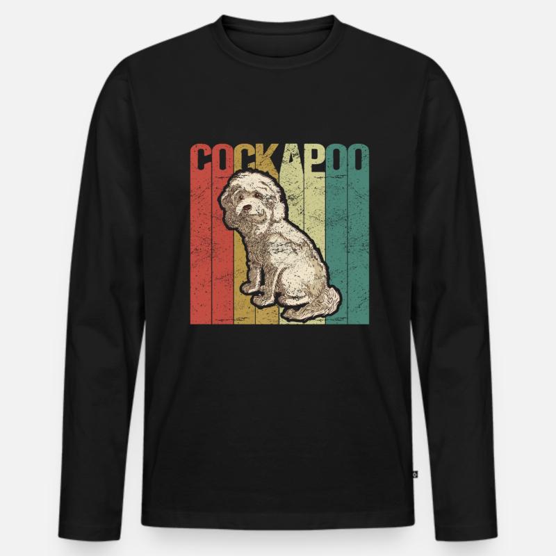 Cockapoo Hunde | Cockerpoo Spoodle Geschenk - Männer Premium Bio Langarmshirt - Schwarz
