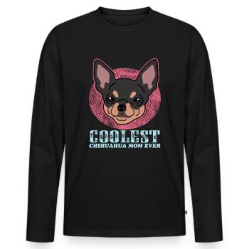 Chihuahua Maman Propriétaire de chien Propriétaire de chien Cadeau - T-shirt manches longues Premium bio Homme - noir - Devant - Nico (187cm)