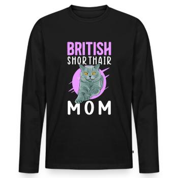 Britisch Kurzhaar Mom British Shorthair Geschenk - Männer Premium Bio Langarmshirt - Schwarz - Vorne - Nico (187cm)