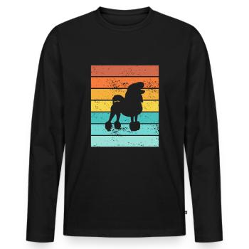 Poodle dog lover Retro vintage Gift idea - Men's Premium Organic Long Sleeve Shirt - black - Front - Nico (187cm)