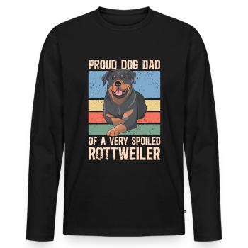 Rottweiler Dad Herrchen Hundebesitzer Geschenk - Männer Premium Bio Langarmshirt - Schwarz - Vorne - Nico (187cm)