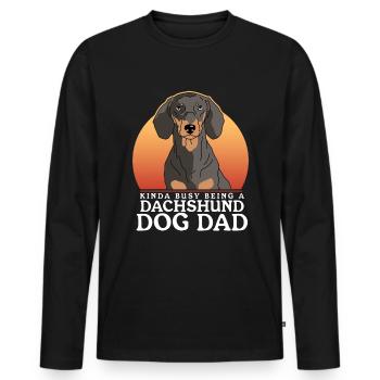 Dachshund Dad Dackel Hundebesitzer Geschenk - Männer Premium Bio Langarmshirt - Schwarz - Vorne - Nico (187cm)