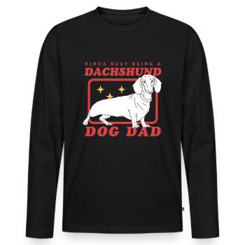 Dachshund Dad | Dackel Hundebesitzer Geschenk - Männer Premium Bio Langarmshirt - Schwarz - Vorne - Nico (187cm)