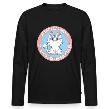 Chat Maman Propriétaire de chat Chat Chat Cadeau - T-shirt manches longues Premium bio Homme - noir - Devant - Nico (187cm)