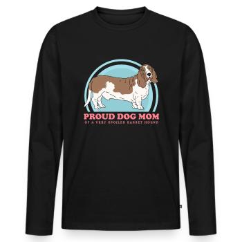 Basset Hound Maman Maîtresse Chien Propriétaire Cadeau - T-shirt manches longues Premium bio Homme - noir - Devant - Nico (187cm)