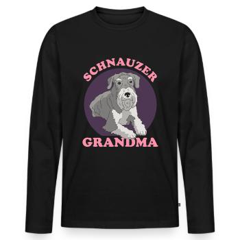 Schnauzer Grand-mère Propriétaire de chien Maîtresse Cadeau - T-shirt manches longues Premium bio Homme - noir - Devant - Nico (187cm)