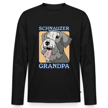 Schnauzer Grandpa Propriétaire De Chien Propriétaire Cadeau - T-shirt manches longues Premium bio Homme - noir - Devant - Nico (187cm)