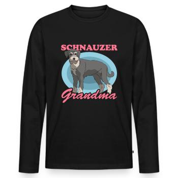 Schnauzer Grand-mère Chien Propriétaire de chien Cadeau - T-shirt manches longues Premium bio Homme - noir - Devant - Nico (187cm)