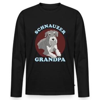 Schnauzer Grand-père Propriétaire de chien Propriétaire Cadeau - T-shirt manches longues Premium bio Homme - noir - Devant - Nico (187cm)