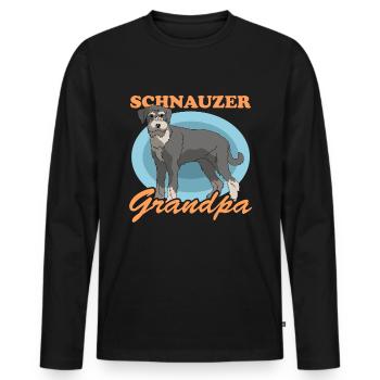 Schnauzer Grand-père Chien Propriétaire de chien Cadeau - T-shirt manches longues Premium bio Homme - noir - Devant - Nico (187cm)